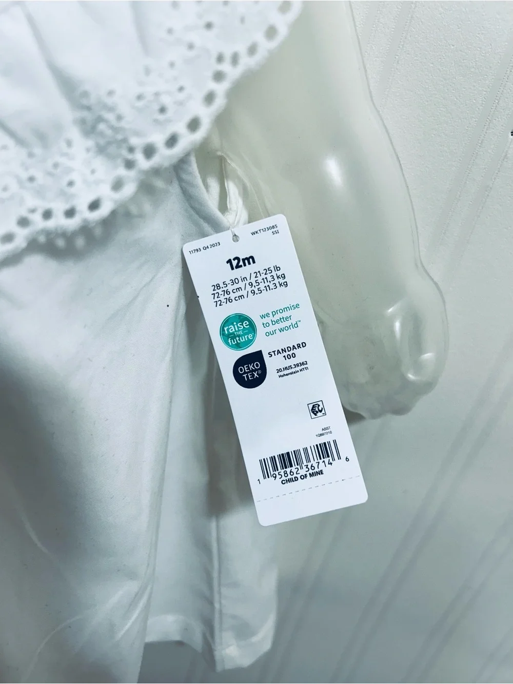 child of mine White Eyelet Collar Baby Dress